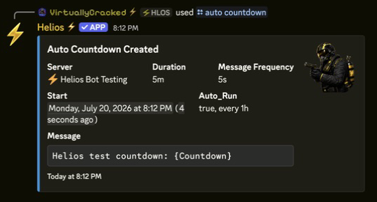 Automatic countdown created
