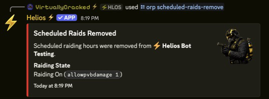 Scheduled raiding hours removed