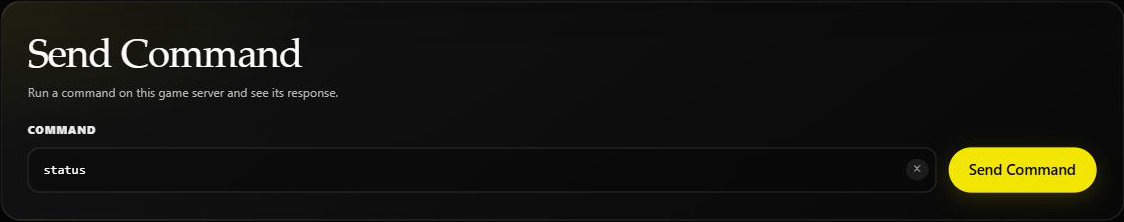 Dashboard Send Command with status entered but not submitted