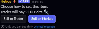 Trader offer and selling choices