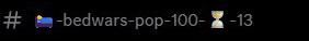 Bedwars channel showing 100 players and 13 waiting in the queue
