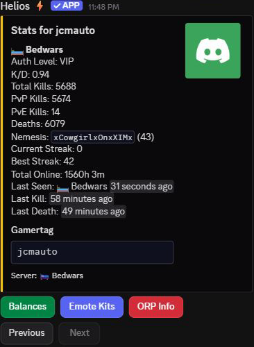 Separate Bedwars player stats page
